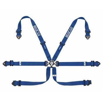 Sparco 6 pt  2"X2" Cam Lock Pull Down Racing Harness  Blue