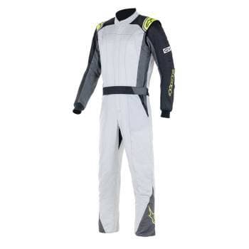 Atom Suit Boot Cut Racing Suit SFI 44 Silver/Anthracite/Yellow Flou