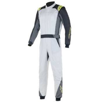 Atom Suit Racing Suit FIA 46 Silver/Anthracite/Yellow Flou
