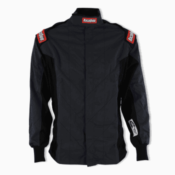 Racequip Chevron 2pc Racing Suit SFI 3.2a/5 Medium Black Jacket