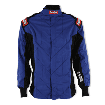 Racequip Chevron 2pc Racing Suit SFI 3.2a/5 Large Blue Jacket