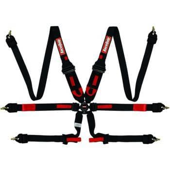 RaceQuip 6pt  2" Cam Lock FIA Pull Down Racing Harness Black