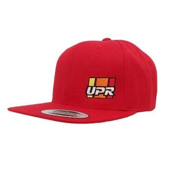 UPR Stripes Flat Bill Hat Red